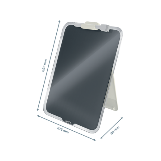 Atril escritorio cristal Leitz Cosy, gris