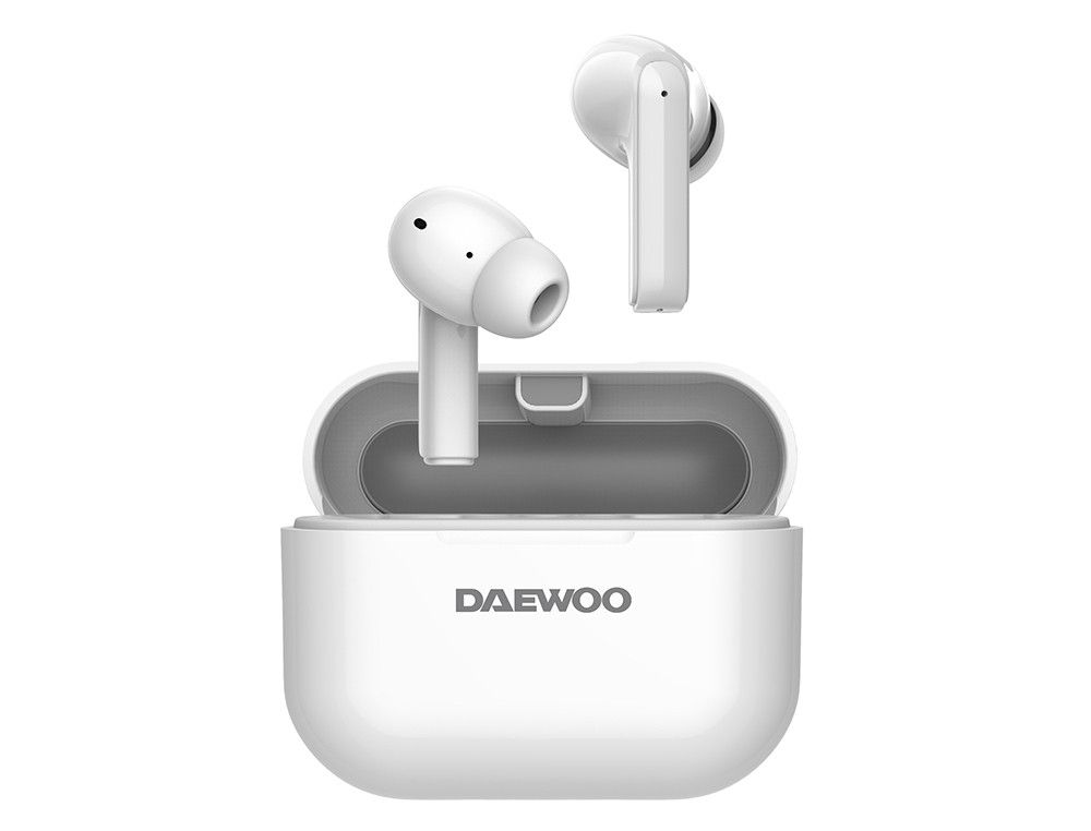 Auricular daewoo tws in-ear bluetooth 5.3 con estuche de carga usb tipo-c autonomia 6 horas color blanco