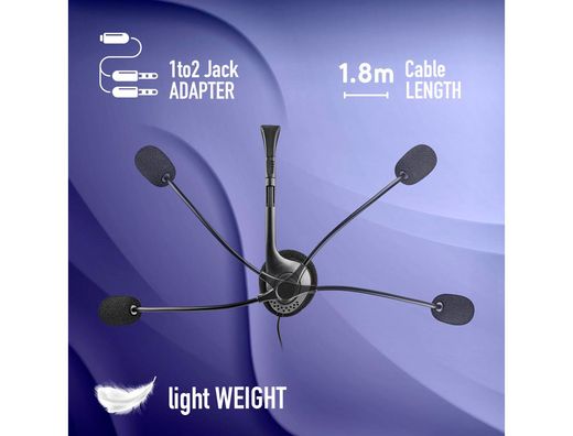 Auricular ngs headset ms103 max con microfono y control de volumen longitud cable 1,5 mt color negro