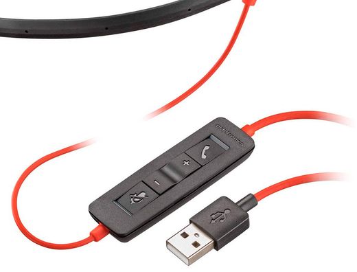 Auricular plantronics blackwire 3320 diadema biaural cable usb-a con microfono