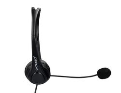 Auricular q-connect biaural diadema con microfono y control de volumen conexion usb color negro