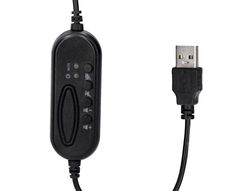 Auricular q-connect biaural diadema con microfono y control de volumen conexion usb color negro