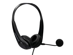 Auricular q-connect biaural diadema con microfono y control de volumen conexion usb color negro