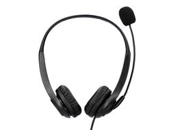 Auricular q-connect biaural diadema con microfono y control de volumen conexion usb color negro
