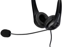Auricular q-connect biaural diadema con microfono y control de volumen conexion usb color negro