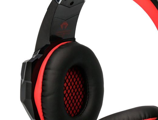 Auricular q-connect gaming con microfono ajustable e iluminacion led color negro