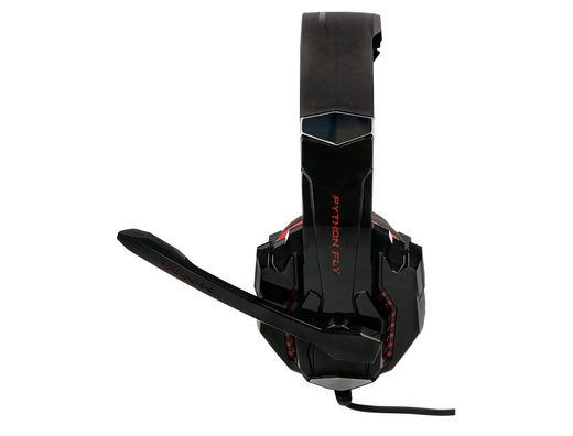 Auricular q-connect gaming con microfono ajustable e iluminacion led color negro