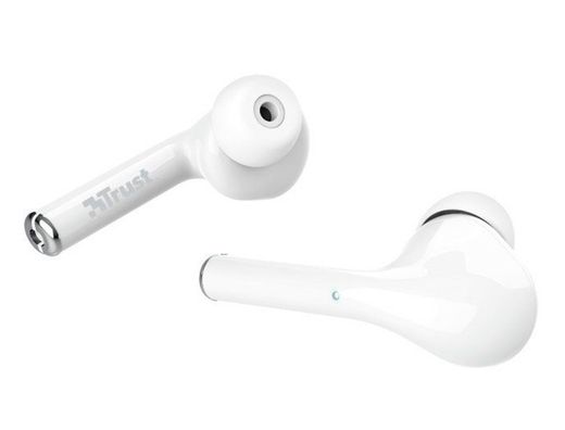 Auricular trust nika inalambrico bluetooth con estuche de carga color blanco