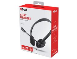 Auricular trust primo chat headset para pc y laptop longitud cable 1,8 m con microfono conexion jack 3.5