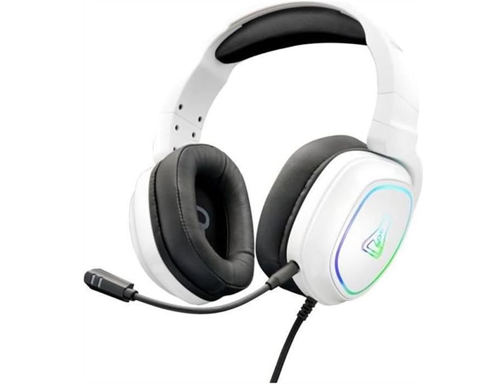 Auriculares gaming the g-lab korp-radium-white jack 3.5 mm usb blanco