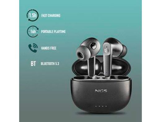 Auriculares ngs artica hush con anc&enc bluetooth 16 horas de autonomia con microfono y touch control