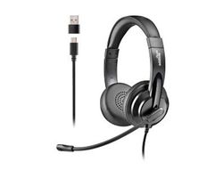 Auriculares ngs vox605 con cable estereo usb-c con control de volumen y adaptador usb color negro