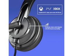 Auriculares ngs vox605 con cable estereo usb-c con control de volumen y adaptador usb color negro