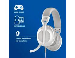 Auriculares ngs vox805 con cable estereo usb-c con control de volumen y adaptador usb color blanco