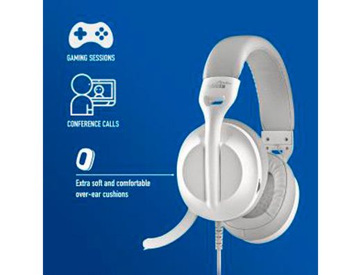 Auriculares ngs vox805 con cable estereo usb-c con control de volumen y adaptador usb color blanco
