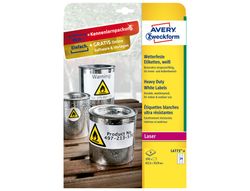 AVERY Caja 8 hojas con etiquetas 99,1X139 mm. blancas en poliéster para impresoras laser L4774-8
