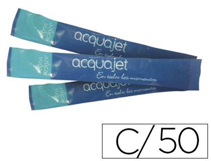 Azucar Blanca Acquajet con Paletina Sobre de 7 G Envase de 50 Unidades