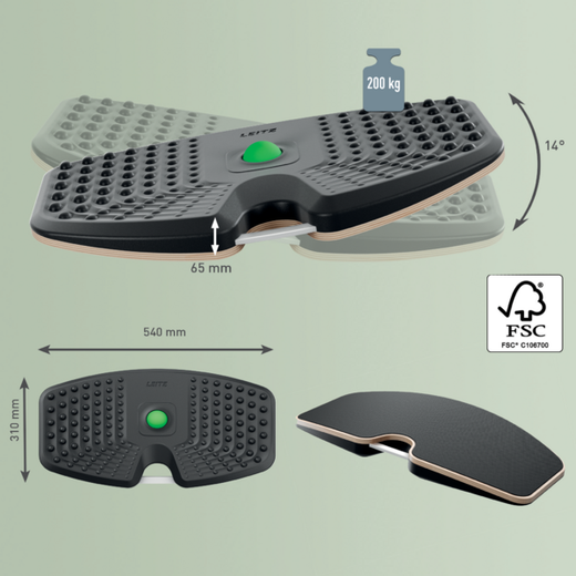 Balance board Leitz Ergo, gris oscuro