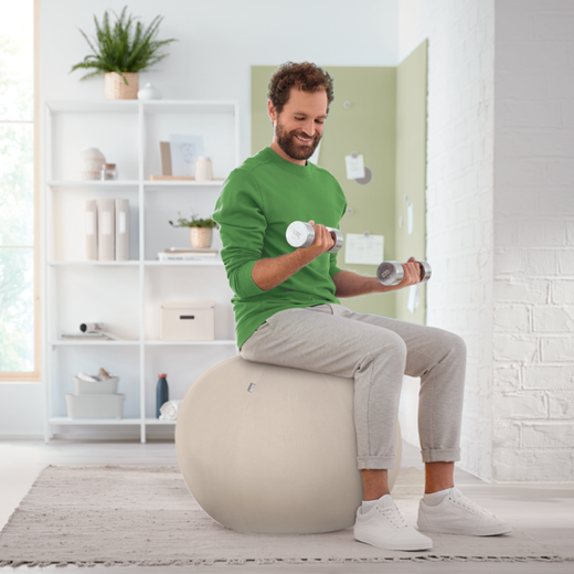 Balón de asiento Active de 55cm antideslizante, gris