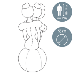 Balón de asiento Active de 55cm antideslizante, gris