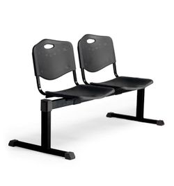 Bancada Cenizate 2 plazas con asiento en plástico inyectado negro