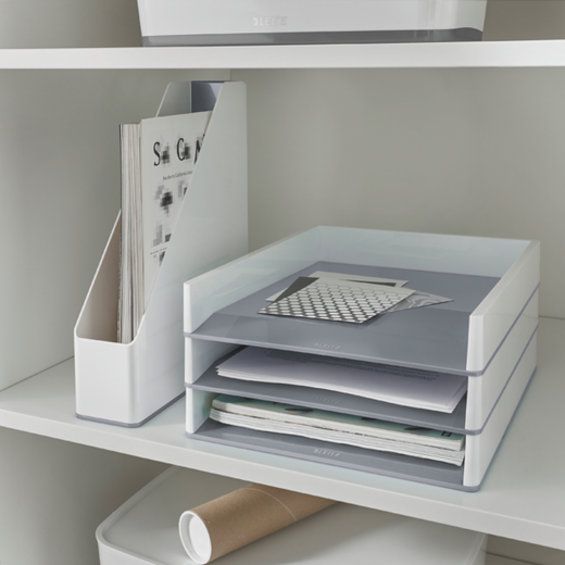 Bandeja Leitz WOW DUAL, blanco/gris
