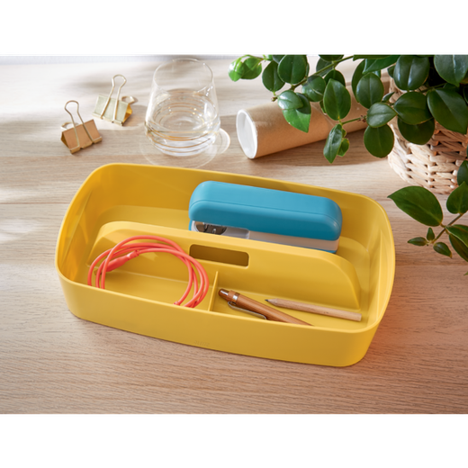 Bandeja organizadora pequeña con asa Leitz MyBox Cosy, amarilla