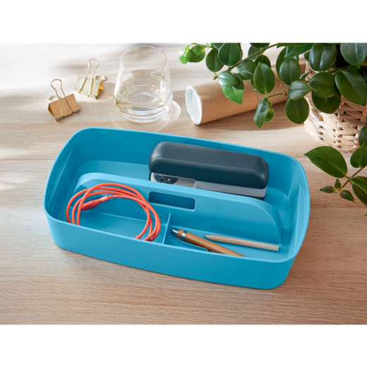 Bandeja organizadora pequeña con asa Leitz MyBox Cosy, azul