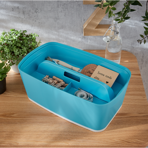 Bandeja organizadora pequeña con asa Leitz MyBox Cosy, azul