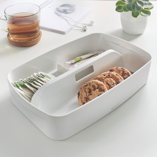 Bandeja organizadora pequeña con asa Leitz MyBox WOW, blanco