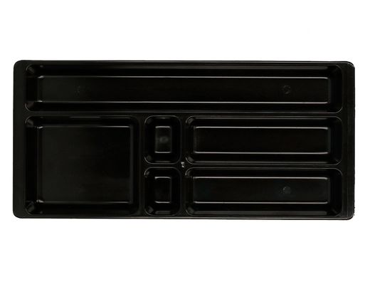 Bandeja organizadora q-connect de cajones color negro 344x160x33 mm