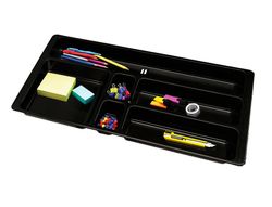 Bandeja organizadora q-connect de cajones color negro 344x160x33 mm