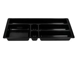 Bandeja organizadora q-connect de cajones color negro 344x160x33 mm