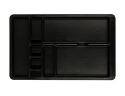 Bandeja organizadora q-connect de cajones color negro 364x225x21 mm