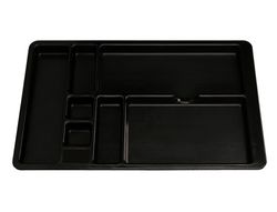 Bandeja organizadora q-connect de cajones color negro 364x225x21 mm