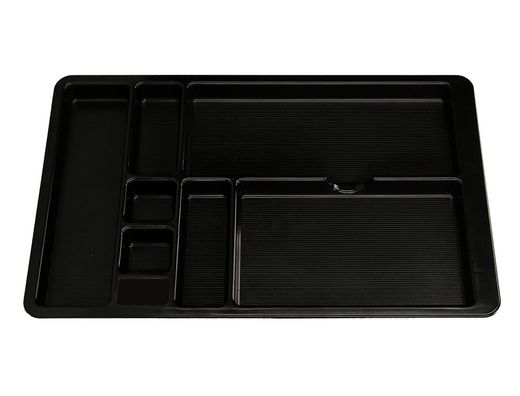 Bandeja organizadora q-connect de cajones color negro 364x225x21 mm