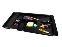 Bandeja organizadora q-connect de cajones color negro 364x225x21 mm