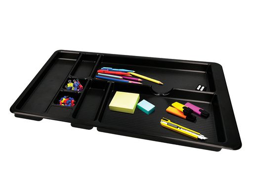 Bandeja organizadora q-connect de cajones color negro 364x225x21 mm