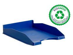 Bandeja sobremesa archivo 2000 ecogreen plastico 100% reciclada apilable formatos din A4 y folio color azul