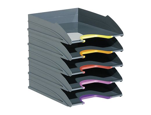 Bandeja Sobremesa Durable Plastico Gris 255X55X330 mm Pack de 5 Unidades