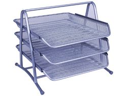 Bandeja Sobremesa Metalica Q-Connect Kf00822 Rejilla Plata 3 Bandejas Movibles 350X278X2758 Mm