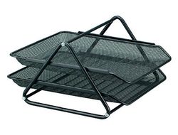 Bandeja Sobremesa Metalica Q-Connect Rejilla Gxa100 Negra2 Bandejas Movibles -300X185X350 Mm