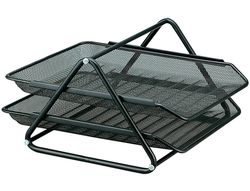 Bandeja Sobremesa Metalica Q-Connect Rejilla Gxa100 Negra2 Bandejas Movibles -300X185X350 Mm