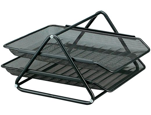 Bandeja Sobremesa Metalica Q-Connect Rejilla Gxa100 Negra2 Bandejas Movibles -300X185X350 Mm