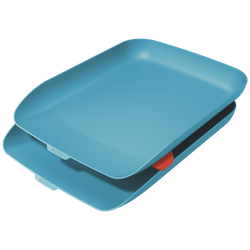 Bandeja sobremesa plastico leitz cosy set de 2 unidades azul 274x81x407 mm