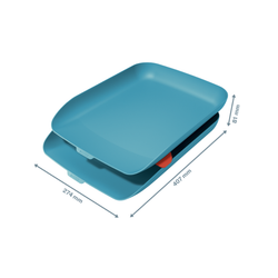 Bandeja sobremesa plastico leitz cosy set de 2 unidades azul 274x81x407 mm