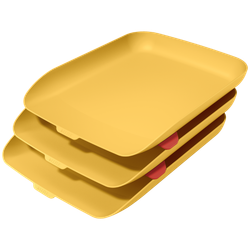 Bandeja sobremesa plastico leitz cosy set de 3 unidades amarillo 274x120x456 mm