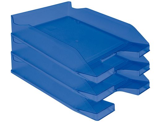 Bandeja Sobremesa Plastico Q-Connect Azul Transparente