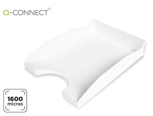 Bandeja sobremesa plastico q-connect blanco opaco