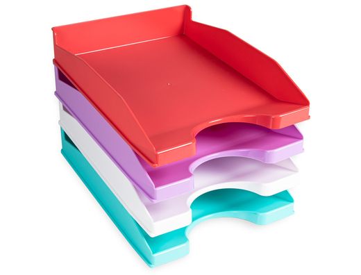 Bandeja sobremesa plastico q-connect blanco opaco